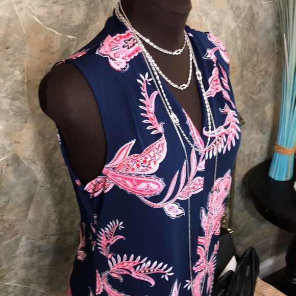 Liz Claiborne 🌹career stunning Paisley shirt top blouse tunic - Picture 9 of 9